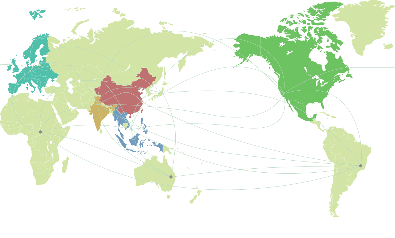 Worldwide network map